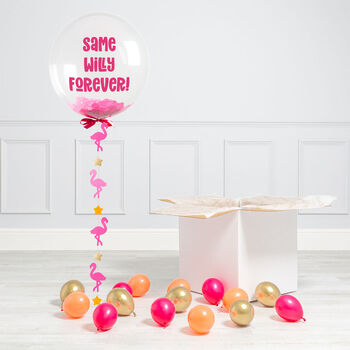 Personalised Flamingo Hen Party Bubble Balloon, 2 of 2