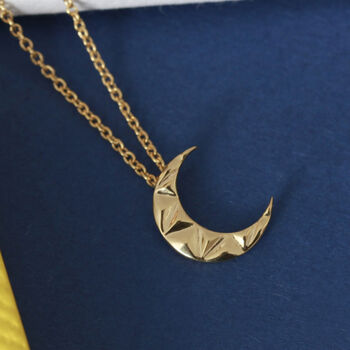 Crescent Moon Necklace In Silver Or 18ct Gold Vermeil, 2 of 8