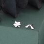 Mismatched Maple Seed And Maple Leaf Stud Earrings In Sterling Silver, thumbnail 4 of 12