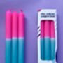 'Bubblegum' Dip Dye Dinner Candles Trio, thumbnail 4 of 5