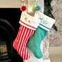 Luxury Personalised Striped Christmas Stockings, thumbnail 2 of 8