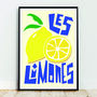 Lemons Print, Food Illustration Art, thumbnail 1 of 6
