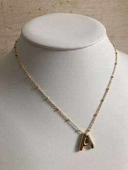 18k Gold Plated A Initial Pendant Necklace, 2 of 3