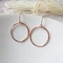 Hammered Rose Filled Gold Circle Earrings, thumbnail 1 of 4