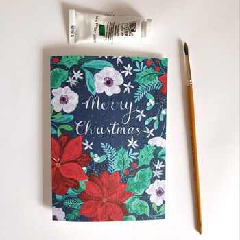 Poinsettia Christmas Card, 3 of 6