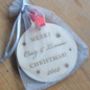 Personalised Wooden Mr And Mrs Bauble, thumbnail 4 of 4