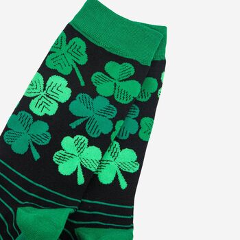 Men's Lucky Irish Shamrock Bamboo Socks, 3 of 4