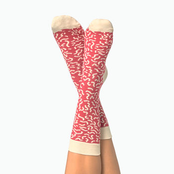 Novelty Cotton Salami Socks, 3 of 4