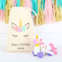 Pull Along Toy Unicorn Toy With Personalised Cotton Bag, thumbnail 2 of 6