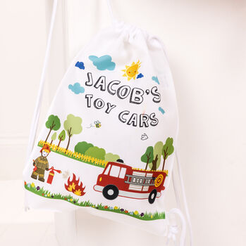 Personalised Fire Truck Children's Playtime Bag, 3 of 3