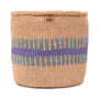 Huduma: Purple And Blue Stripe Woven Storage Basket, thumbnail 5 of 9