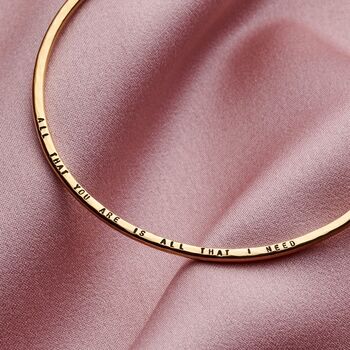 Personalised 9ct Gold Message Bangle, 4 of 6