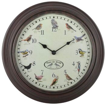 Traditional Birdsong Wall Clock 30cm 12 Bird Calls Gift, 3 of 4