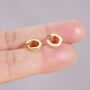 Gold Sparkly Cz Stone Hoops, Gold Huggie Hoops, Small Hoops, thumbnail 1 of 6
