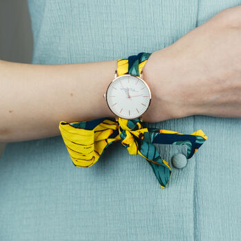 Banana Print Changeable Women Cotton Strap Wrist Watch, 9 of 9