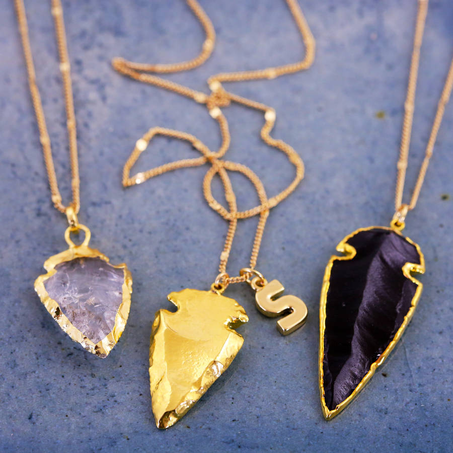 24 K Arrow Pendant Necklace By J&S Jewellery | notonthehighstreet.com