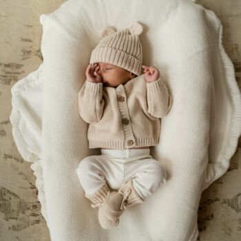 Three Piece Personalised Knitted Cardigan Baby Gift, 7 of 8