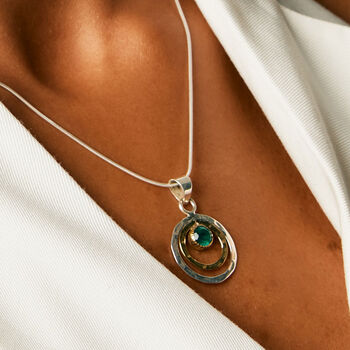 Infinity Universe Green Onyx Sterling Silver Necklace, 2 of 12