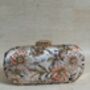 Grey Floral Oval Clutch Bag, thumbnail 7 of 12