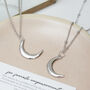 Crescent Moon Necklace In Sterling Silver, thumbnail 1 of 5