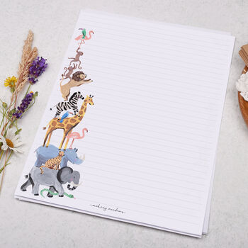 A4 Letter Writing Paper With Safari Zoo Animals, 3 of 4