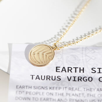 Personalised Earth Sign Pendant Necklace, 3 of 11