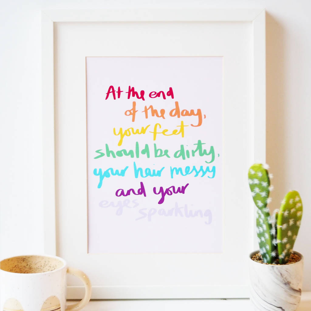 Rainbow Hand Lettered Typography Quote Print For Kids By Sweetlove Press |  