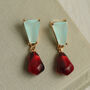 Pomegranate Red And Seafoam Earrings, thumbnail 1 of 11