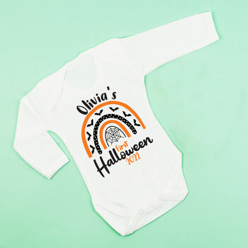 Personalised Baby First Halloween Babygrow, 2 of 4