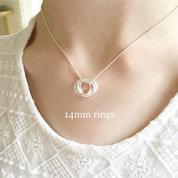 Four Interlinked Rings Silver Necklace, 7 of 12