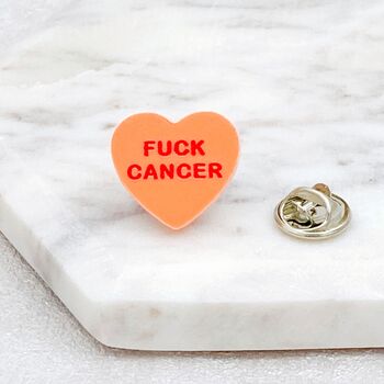 F Cancer Heart Pin Badge, 7 of 12