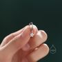 Extra Tiny Cz Flower Huggie Hoop Earrings, thumbnail 2 of 11
