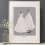 Illustrated Wedding Dress Illustration Portrait, thumbnail 7 of 10
