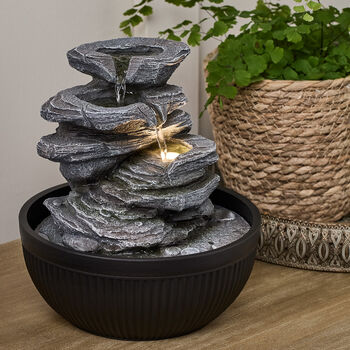 23cm Tabletop Rock Waterfall LED Fountain Water Feature Plug In For Indoor Use, 6 of 6