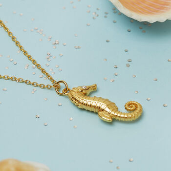 Seahorse Swarovski Crystal Necklace 18ct Gold Plated Or Eco 925 Silver, 2 of 6