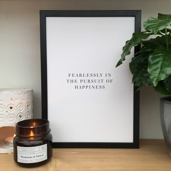 'Fearlessy In The Pursuit' Typography Quote Print, 5 of 7
