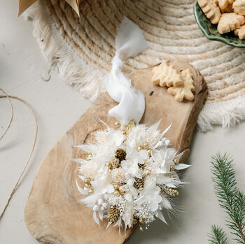 Gold Dried Flower Christmas Bauble Decoration, 2 of 4