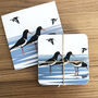 Coastal Oystercatcher Coaster Set With Gift Card, thumbnail 3 of 3
