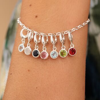 Sterling Silver Birthstone Gemstone Charm, 2 of 8