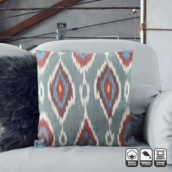 Hand Woven Multicoloured Ikat Cushion Cover, 9 of 10