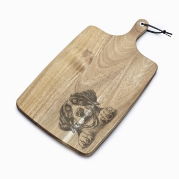 Personalised Great Swiss Mountain Dog Engraved Acacia Serving Board, 3 of 10