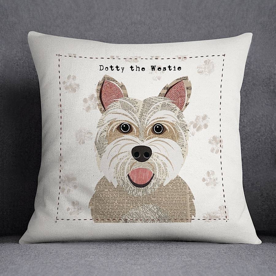 personalised dog bone cushion