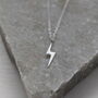 Sterling Silver Shiny Bolt Necklace, thumbnail 2 of 8