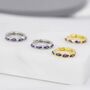 Amethyst Purple Marquise Cz Huggie Hoop Sterling Silver, thumbnail 5 of 12