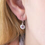 Pave Disc Birthstone Earrings, thumbnail 1 of 11