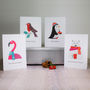 Christmas Card Pack Of Four Flamingo Penguin Bear Robin, thumbnail 1 of 9