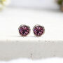 Sterling Silver February Amethyst Birthstone Stud Earrings, thumbnail 1 of 8