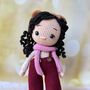 Curly Hair Crochet Doll, Handmade Toys, thumbnail 3 of 12