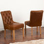 Vintage Leather Or Tweed Button Back Dining Chair, thumbnail 1 of 9