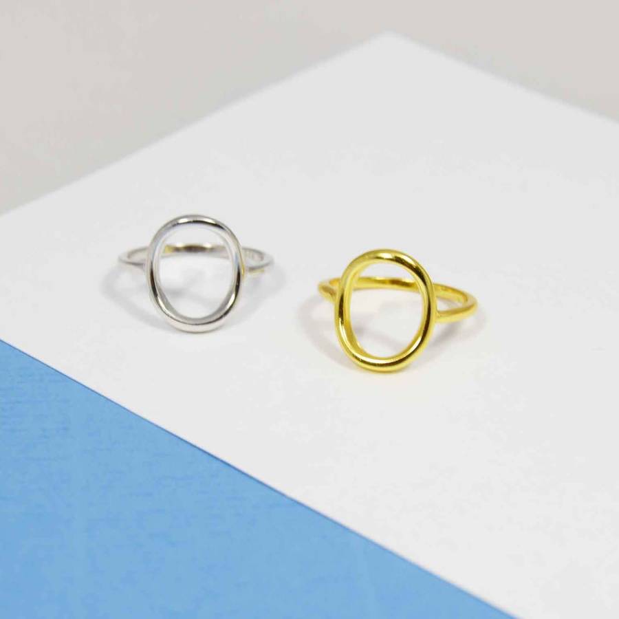 hollow oval minimalist ring by dainty edge jewellery ...